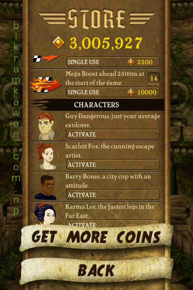 Temple Run Cheats on iPhone