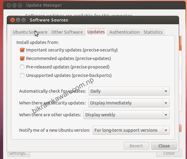 Ubuntu-Update-Manager-Setting For Nepal